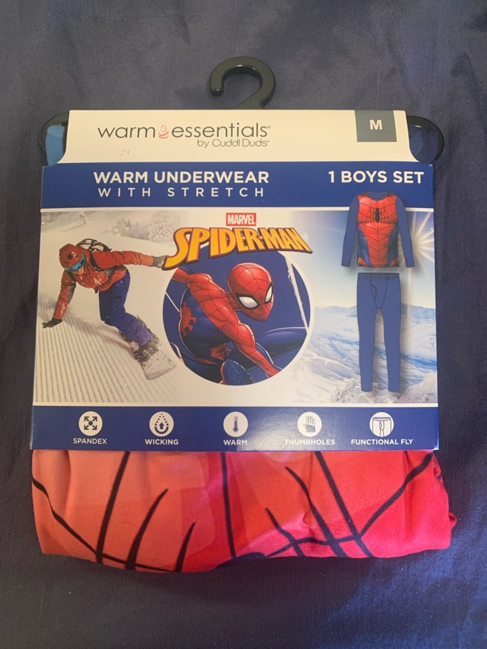 Marvel Spider-Man Kids Red and Blue Warm Underwear Set by warm essentials